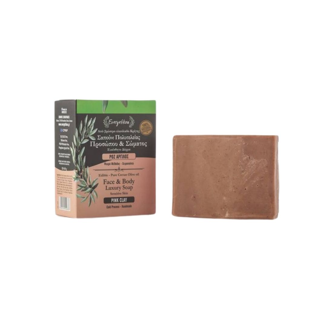 Φυσικό σαπούνι pink clay (ροζ πράσινος ) 120-140 γρ. - 120 - 140 gr